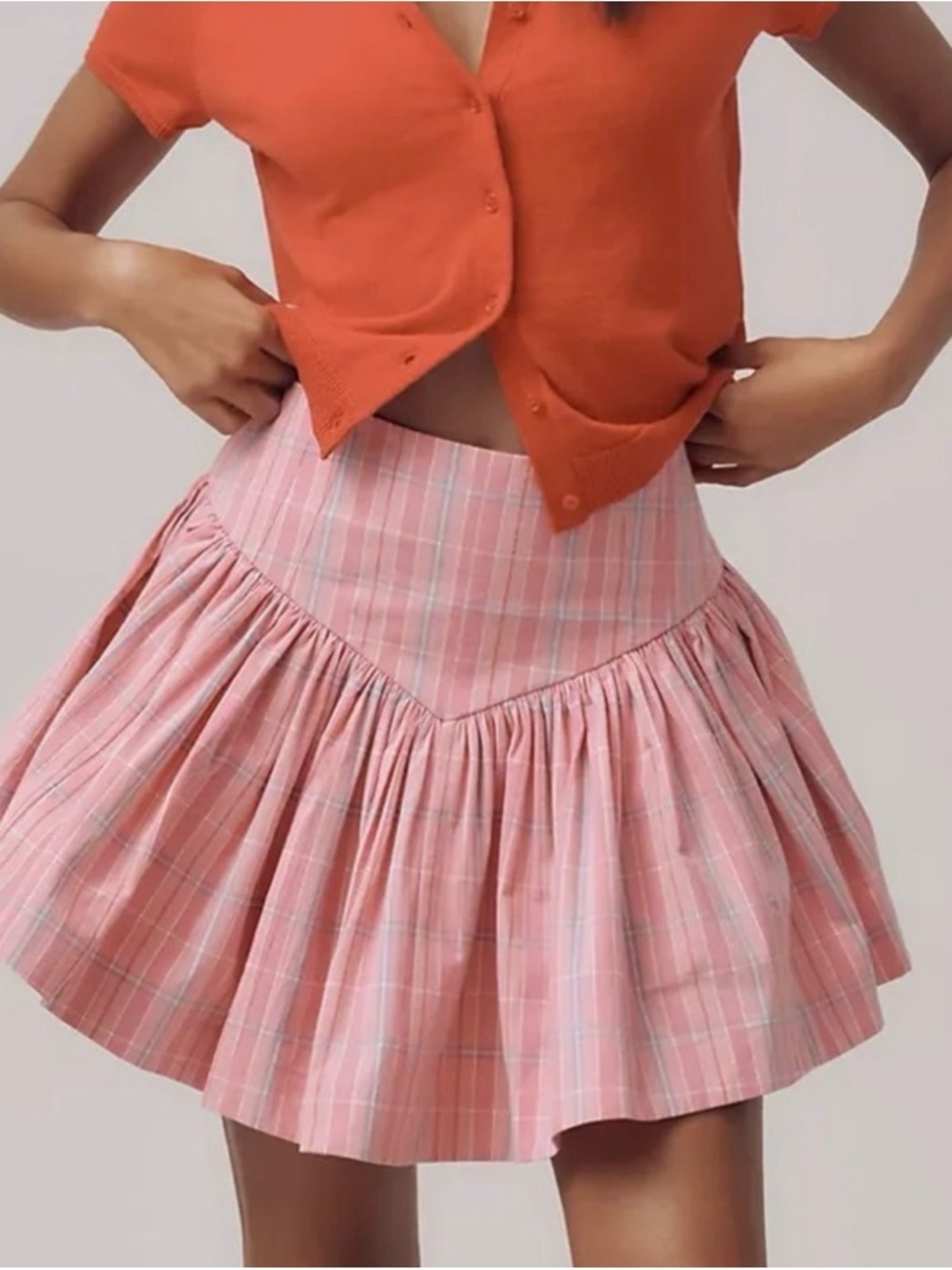 Maeve X-Large Skirt Anthropologie
Basque Waist Flirty Mini Pink
Combo plaid NWT